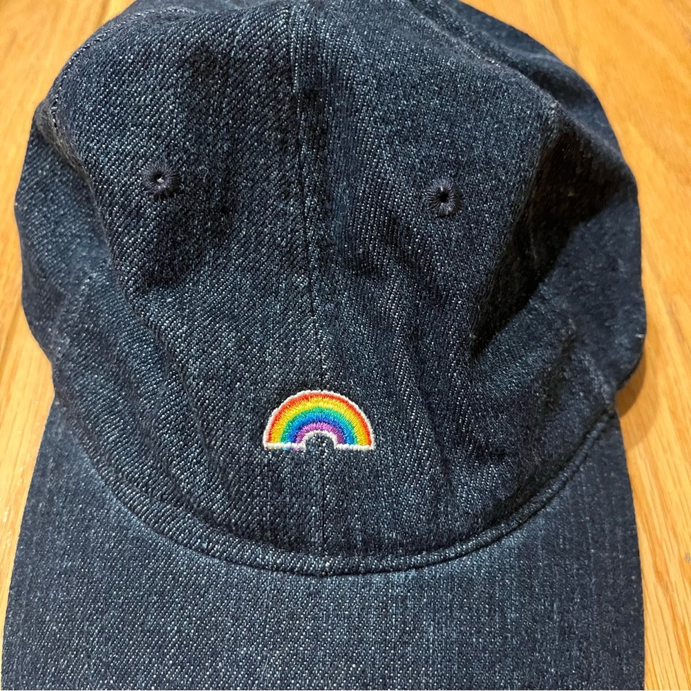 Blue Denim Baseball Hat With Rainbow Patch - image 2